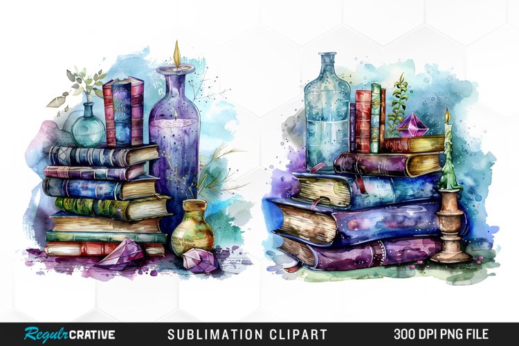 Watercolor Book Clipart Image 22