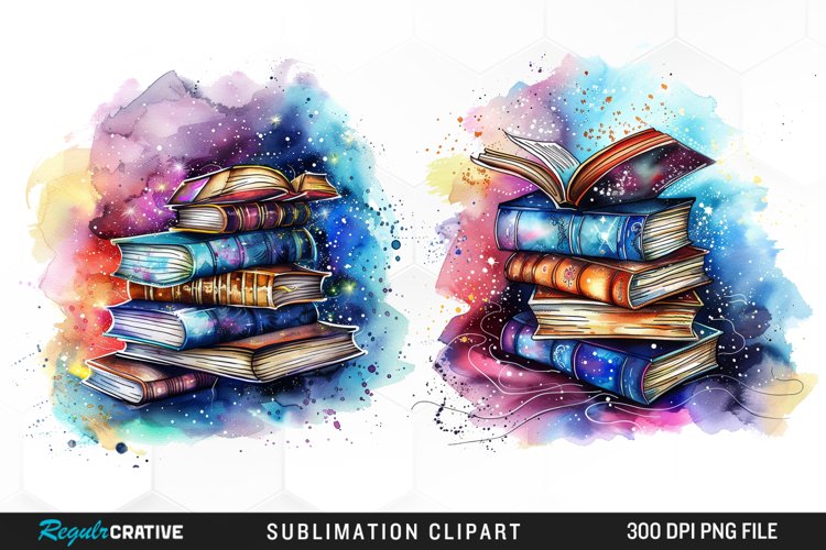 Watercolor Book Clipart Image 5