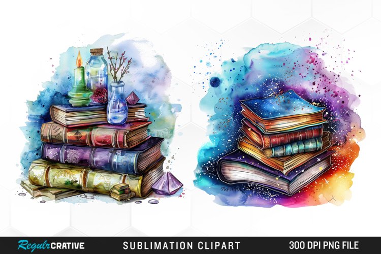 Watercolor Book Clipart Image 21