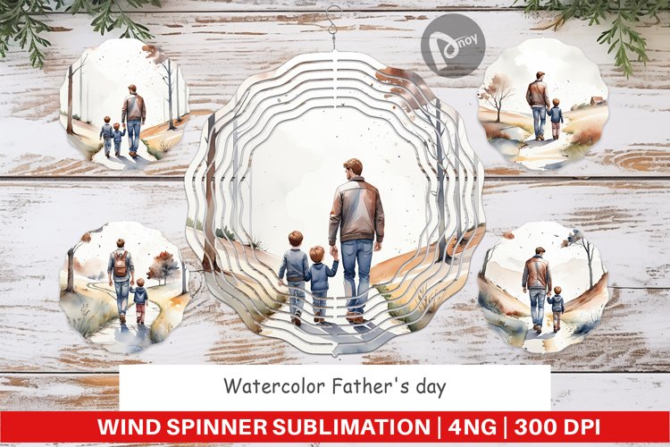 Wind Spinner Father Day Watercolor