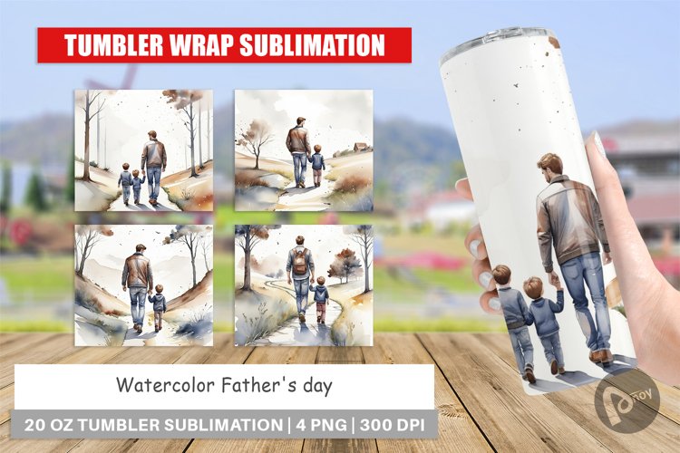 Tumbler Wrap Father Day Watercolor