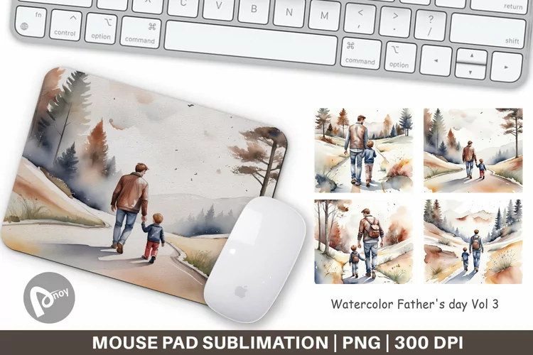 Mouse Pad Father Day Watercolor
