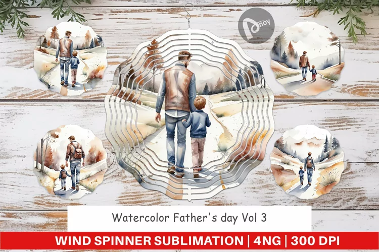 Wind Spinner Father Day Watercolor