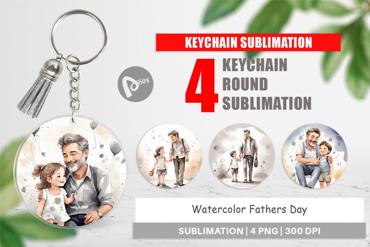 Keychain Father's Day Watercolor