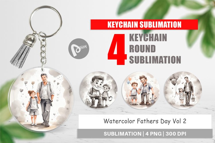 Keychain Father's Day Watercolor