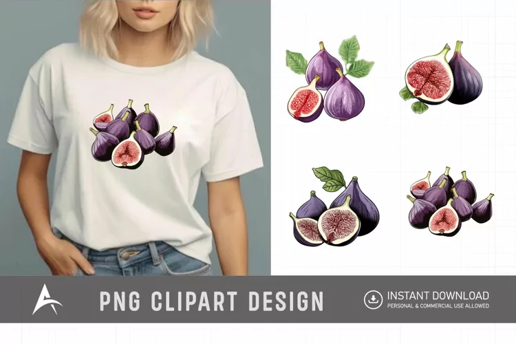 Watercolor Fig Fruits Sublimation Clipart