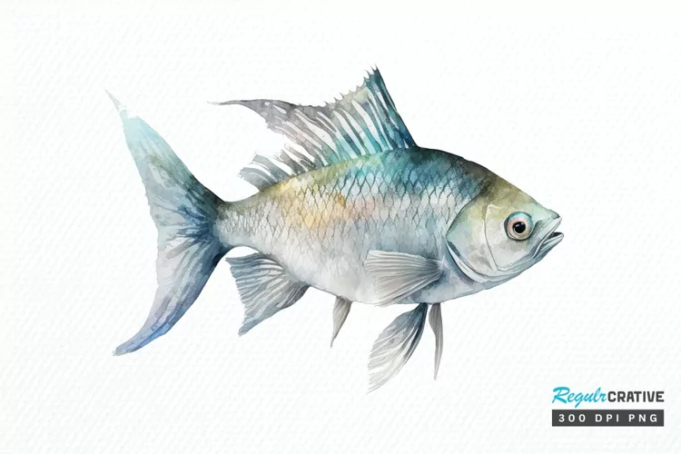 Watercolor Fish Bone PNG Clipart