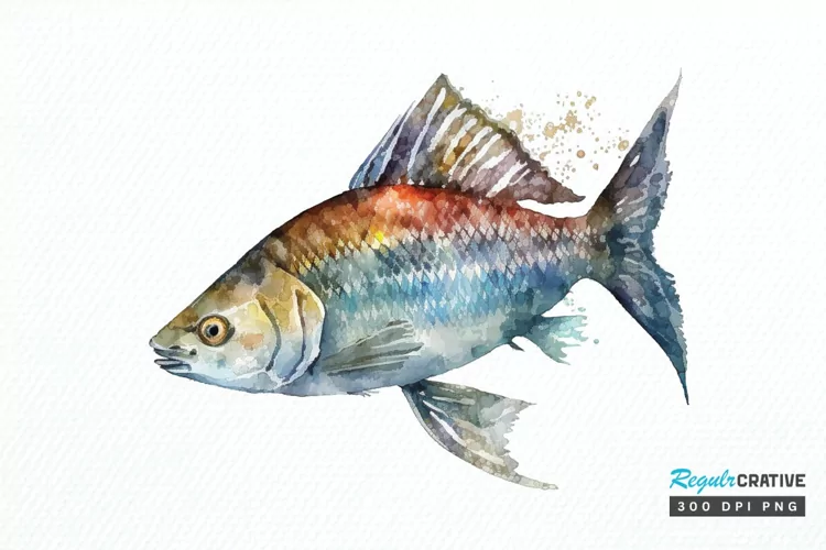 Watercolor Fish Bone PNG Clipart