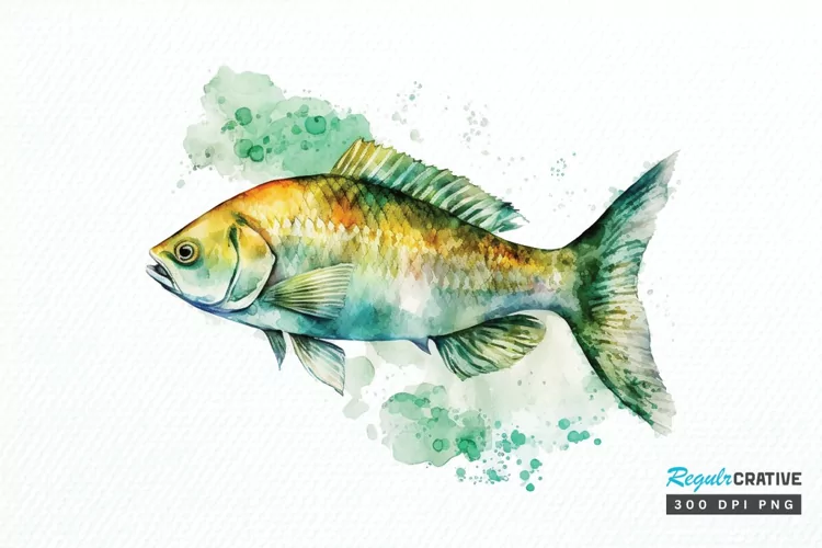 Watercolor Fish Bone PNG Clipart