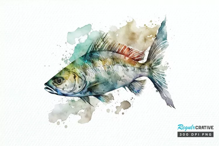 Watercolor Fish Bone PNG Clipart