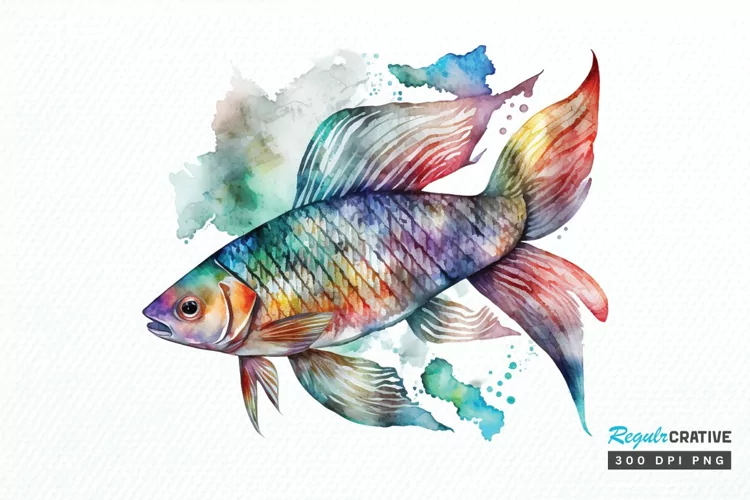 Watercolor Fish Bone PNG Clipart