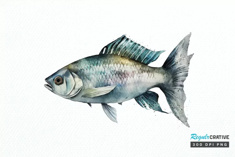 Watercolor Fish Bone PNG Clipart