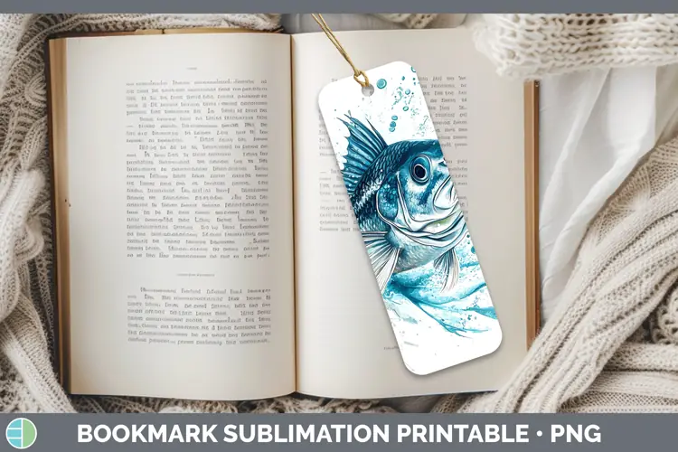 Watercolor Fish Bookmark Sublimation Printable Designs