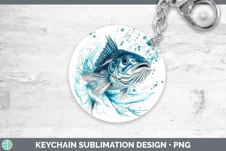 Watercolor Fish Keychain Sublimation Keyring Designs