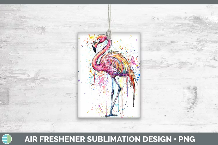 Watercolor Flamingo Air Freshener Sublimation Car Freshener