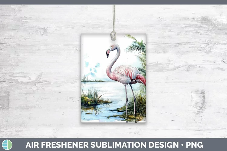 Watercolor Flamingo Air Freshener Sublimation Car Freshener