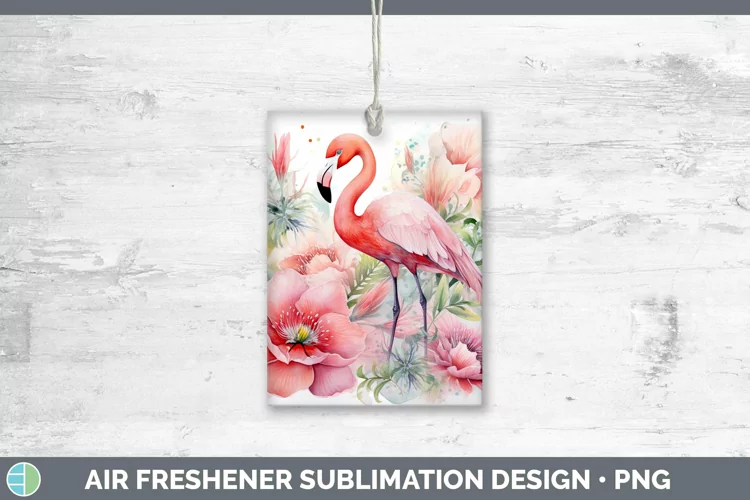 Watercolor Flamingo Air Freshener | Sublimation Car Freshene
