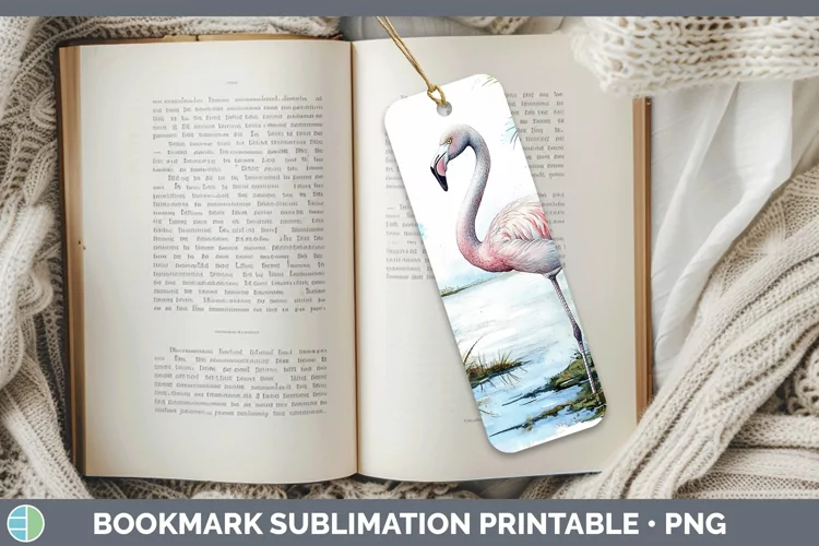 Watercolor Flamingo Bookmark Sublimation Printable Designs