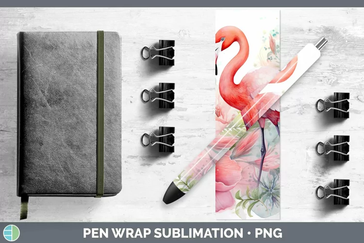 Watercolor Flamingo Pen Wrap Sublimation Epoxy Pen Designs
