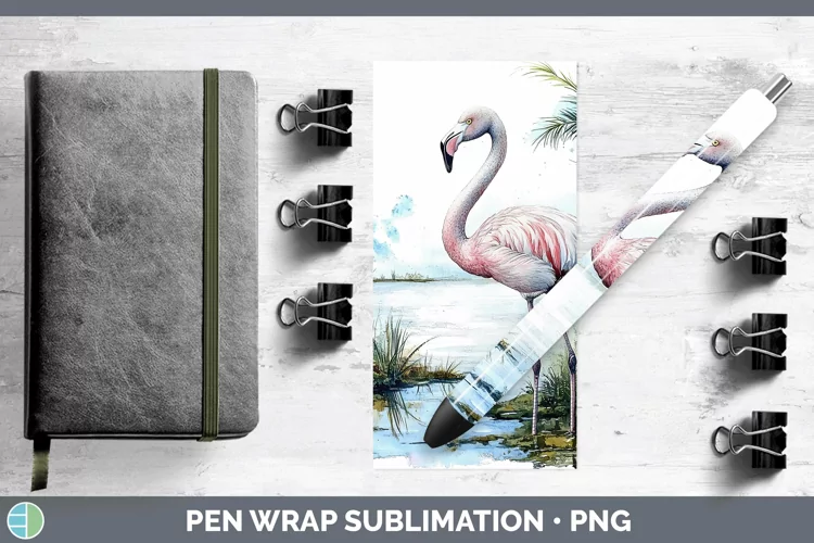 Watercolor Flamingo Pen Wrap Sublimation Pen Designs