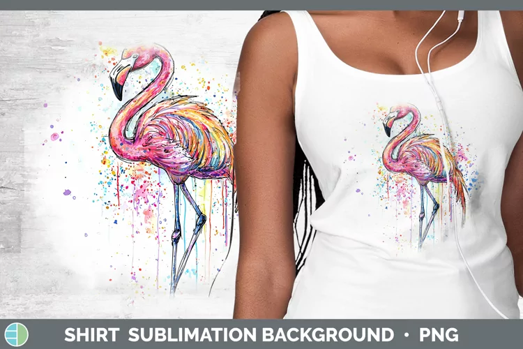 Watercolor Flamingo Shirt Sublimation Sublimation Background