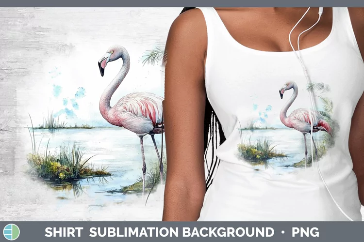Watercolor Flamingo Shirt Sublimation Sublimation Background