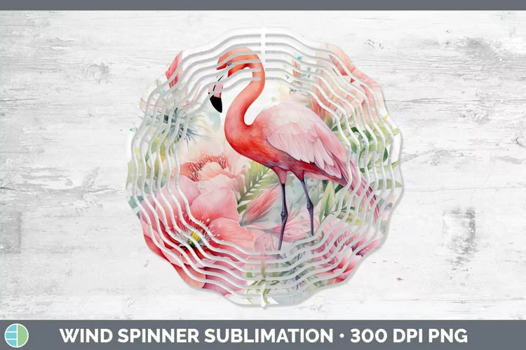 Watercolor Flamingo Wind Spinner Sublimation Spinner Designs