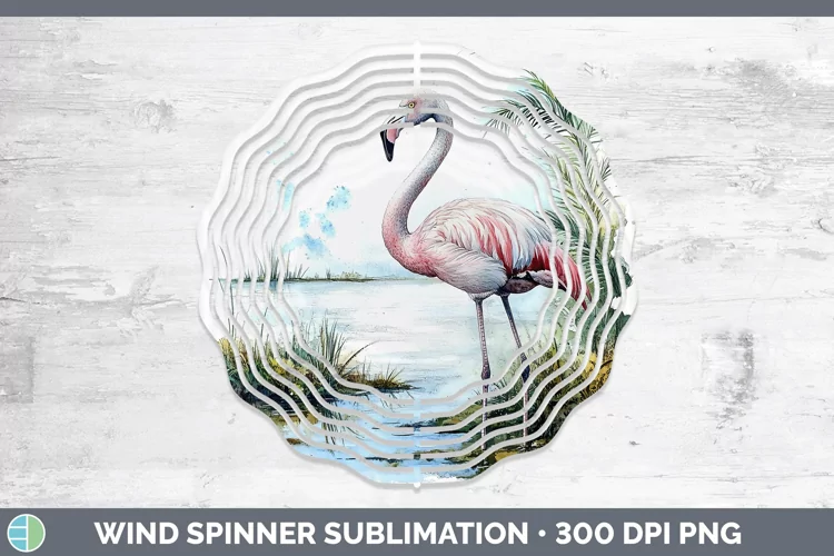 Watercolor Flamingo Wind Spinner Sublimation Spinner Designs