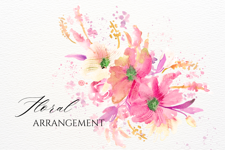 Watercolor Floral Arrangement PNG