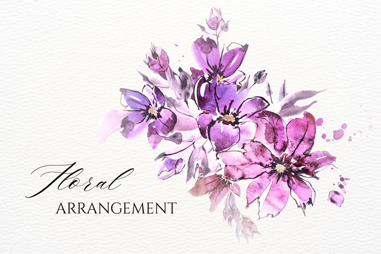 Watercolor Floral Arrangement PNG
