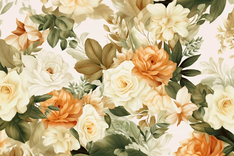 Watercolor floral border wreath with green leaves background