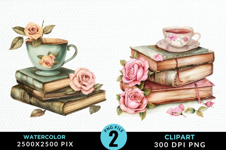 Watercolor Book Clipart Image 18