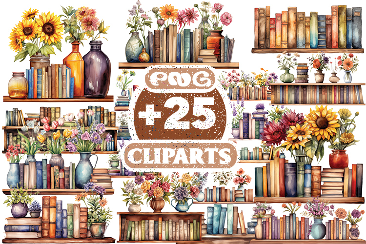 Watercolor Book Clipart Image 23