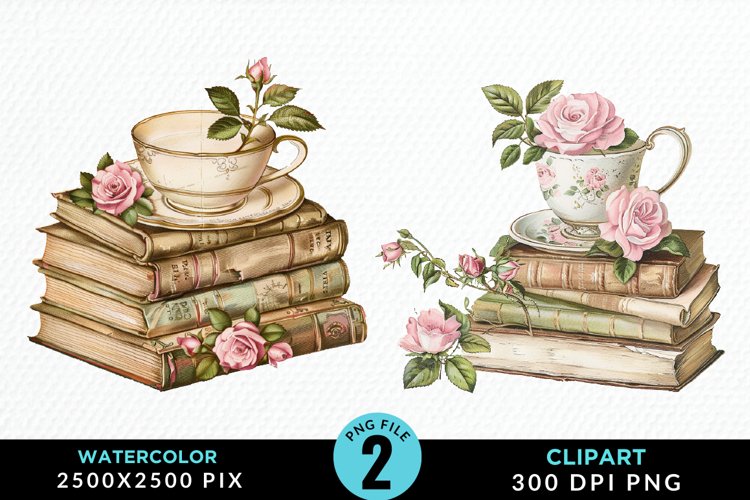 Watercolor Book Clipart Image 23