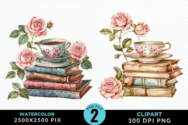 Watercolor Book Clipart Image 11