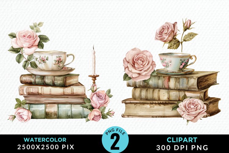 Watercolor Book Clipart Image 21