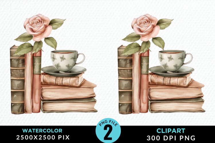 Watercolor Book Clipart Image 17