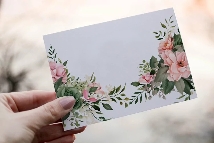 Watercolor Floral Border, Wedding card illustration