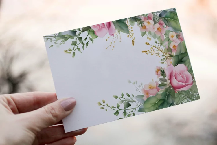Watercolor Floral Border, Wedding card illustration