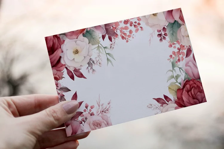 Watercolor Floral Border, Wedding card illustration
