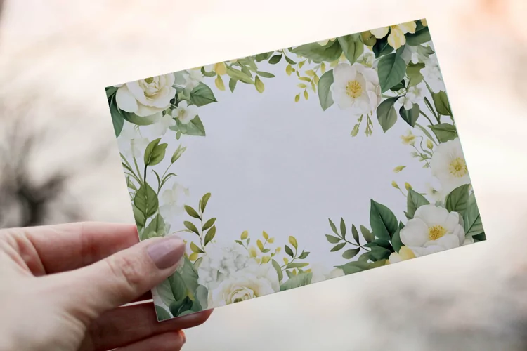 Watercolor Floral Border, Wedding card illustration