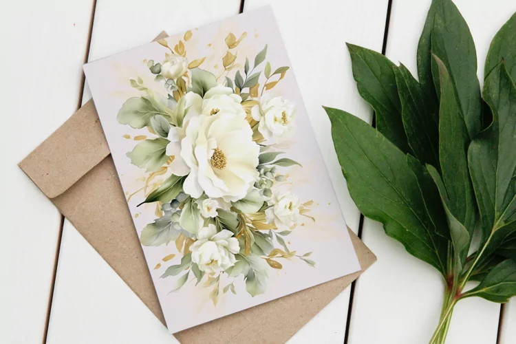 Watercolor Floral Border for wedding invitations