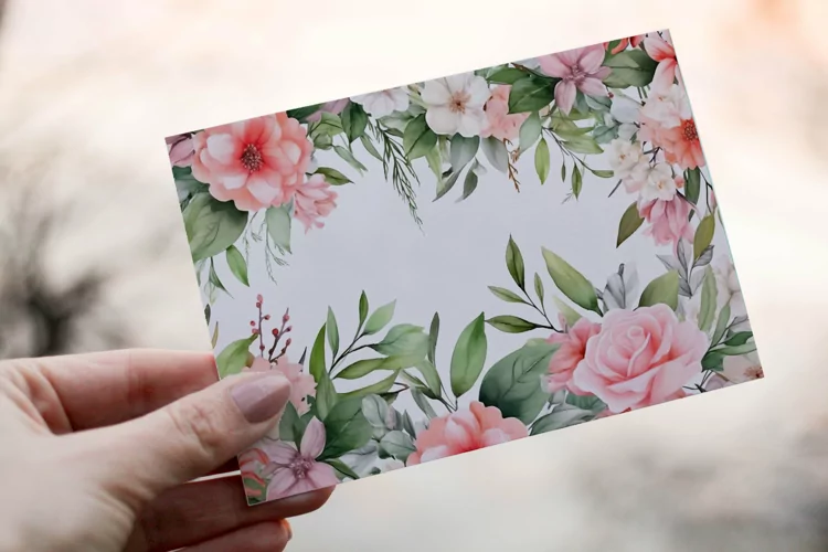 Watercolor Floral Border, Wedding card illustration