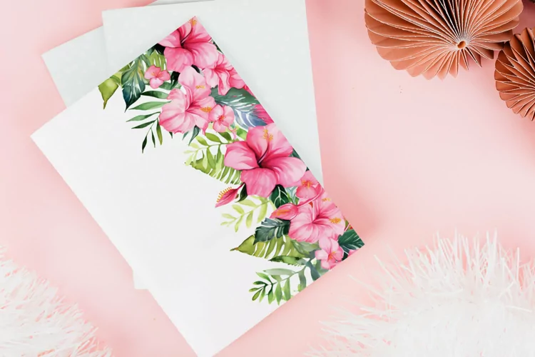 Watercolor Floral Border for wedding invitations