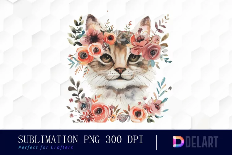 Floral Cat Graphics Clipart