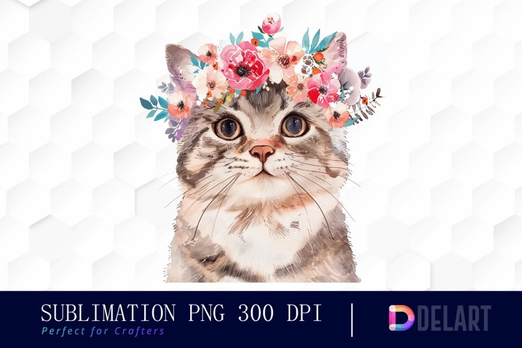 Floral Cat Graphics Clipart