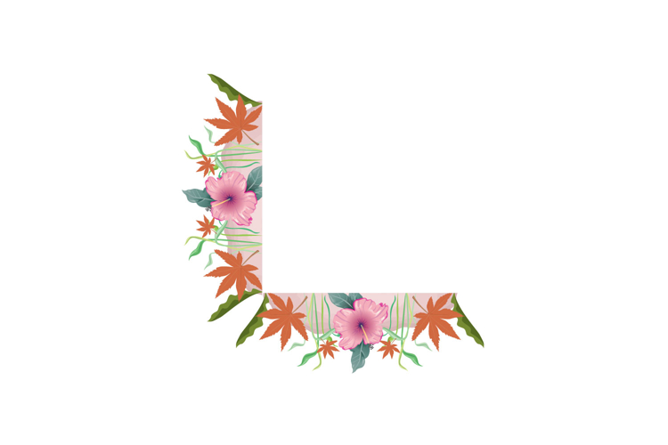 Watercolor floral corner decoration ornament design