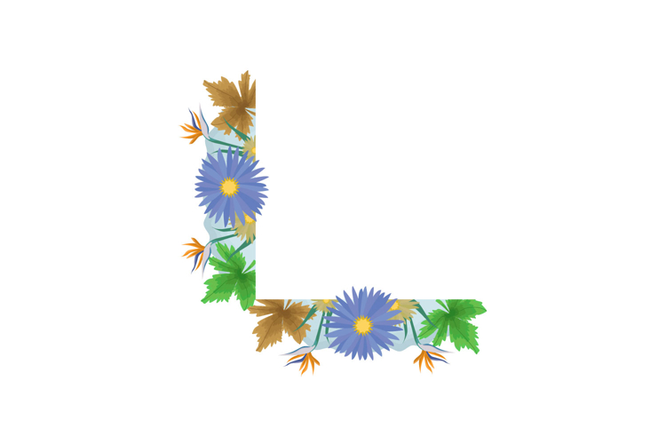 Watercolor floral corner decoration ornament graphic