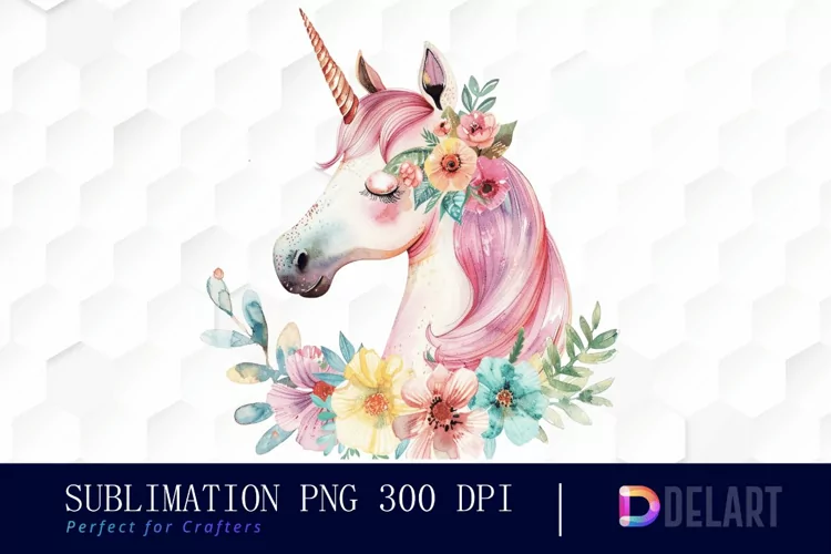 Floral Cute Unicorn Graphics Clipart