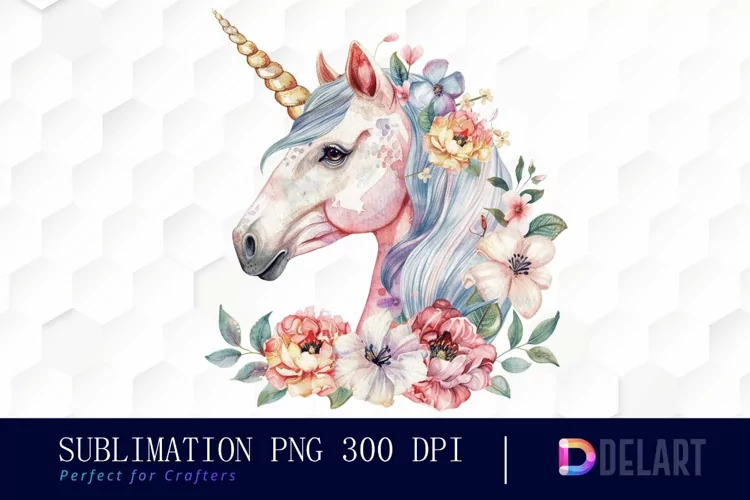 Floral Cute Unicorn Graphics Clipart